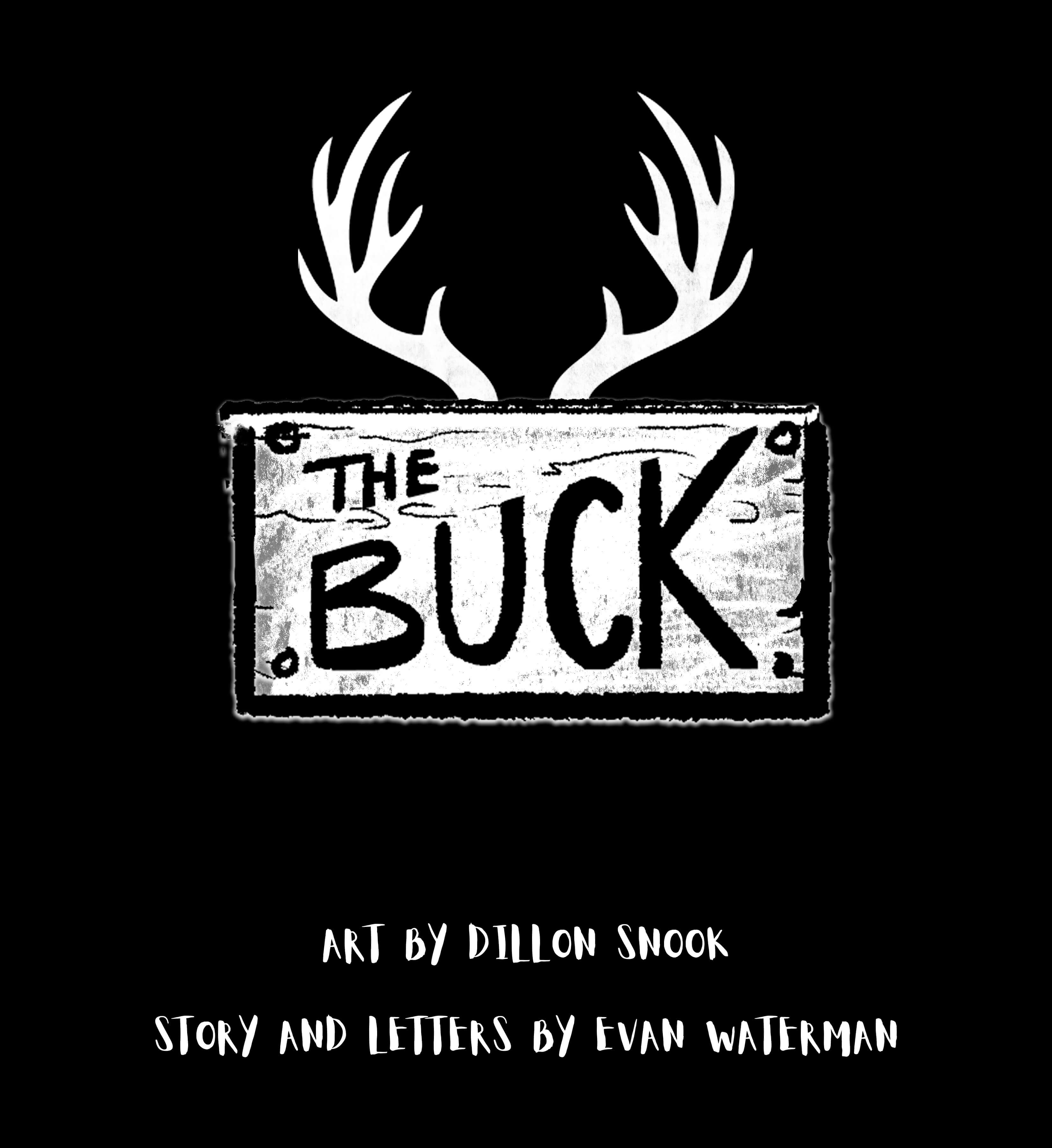The Buck title card. Antlers hang from the top of a sign.